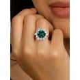 thumbnail image 3 of 2.25 Carat Fancy Round Cut Genuine Diamond Green Emerald Halo Anniversary Ring for Women Solid 14K White Gold Size 8, 3 of 8