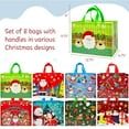 thumbnail image 2 of Wrapables Non-Woven Reusable Christmas Holidays Gift Bags with Handles for Gift Wrap, Parties, Favors and Treats (Set of 8), Festive Joy, 2 of 4