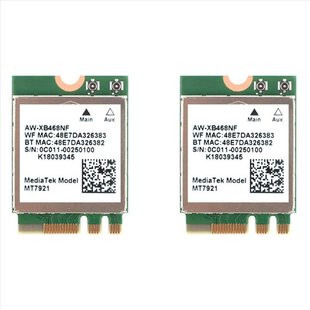2X MT7921 WIFI6 2.4G 5G Tarjeta de Red Gigabit M2 5.2 BT Tarjeta de Red Computadora de Escritorio Laptop Tarjeta de Red Inalámbrica Incorporada
