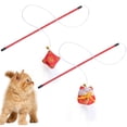 thumbnail image 1 of 2PCS Faux Feather Cat Wand Plastic Funny Cat Teaser Wand Kitten Interactive Toy, 1 of 10