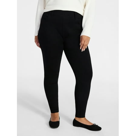 Terra & Sky Women's Plus Size Pull On High Rise Skinny Jeggings, 28" Inseam, Sizes 0X-5X