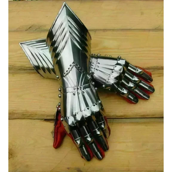 Armor Medieval Steel Gauntlets Late Gothic Knight Finger Gloves SCA LARP Gift