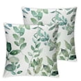 thumbnail image 2 of Awypu Throw Pillow Covers Green Leaf Watercolor Eucalyptus Branches Floral with Plant Objects on White Natural Greenery Twig Decor Cushion Case Square Pillowcase,2 Pcs, 2 of 6