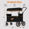 thumbnail image 4 of Pamo Babe Wagon Stroller, 2-Seat and All-Terrain Wagon with Canopy, Adjustable Handlebar for Toddlers, 1 Pack, 4 of 11