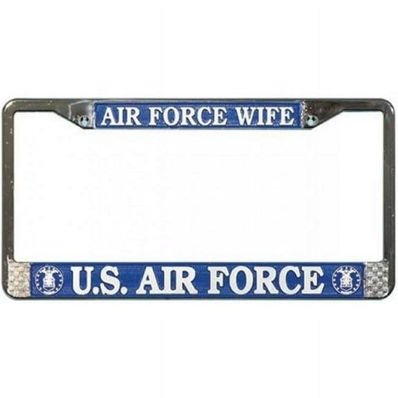 212 Main LFAF11 U.S. Air Force Wife Chrome License Plate Frame, Free Screw Caps