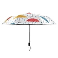 thumbnail image 2 of Colorful Umbrellas and Rain Drops Compact Sun Umbrella Windproof Travel Umbrellas for Rain Strong Portable UV Protection, 2 of 8