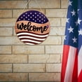 thumbnail image 4 of 4th of July Patriotic Door Decorations - Independence Day Welcome Sign Decor - Wooden Door Hangers Wreath for Memorial Day Decorations for The Home Party Supplies, 4 of 5