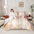 thumbnail image 4 of Manfei Pink Beige Ombre Bedding Comforter Set for Girls, Watercolor Oil Painting Twin Comforter Sets, Abstract Gradient Art Bedding Set, Ultra Soft Bedroom Decor, Reversible 2-Piece, 4 of 8