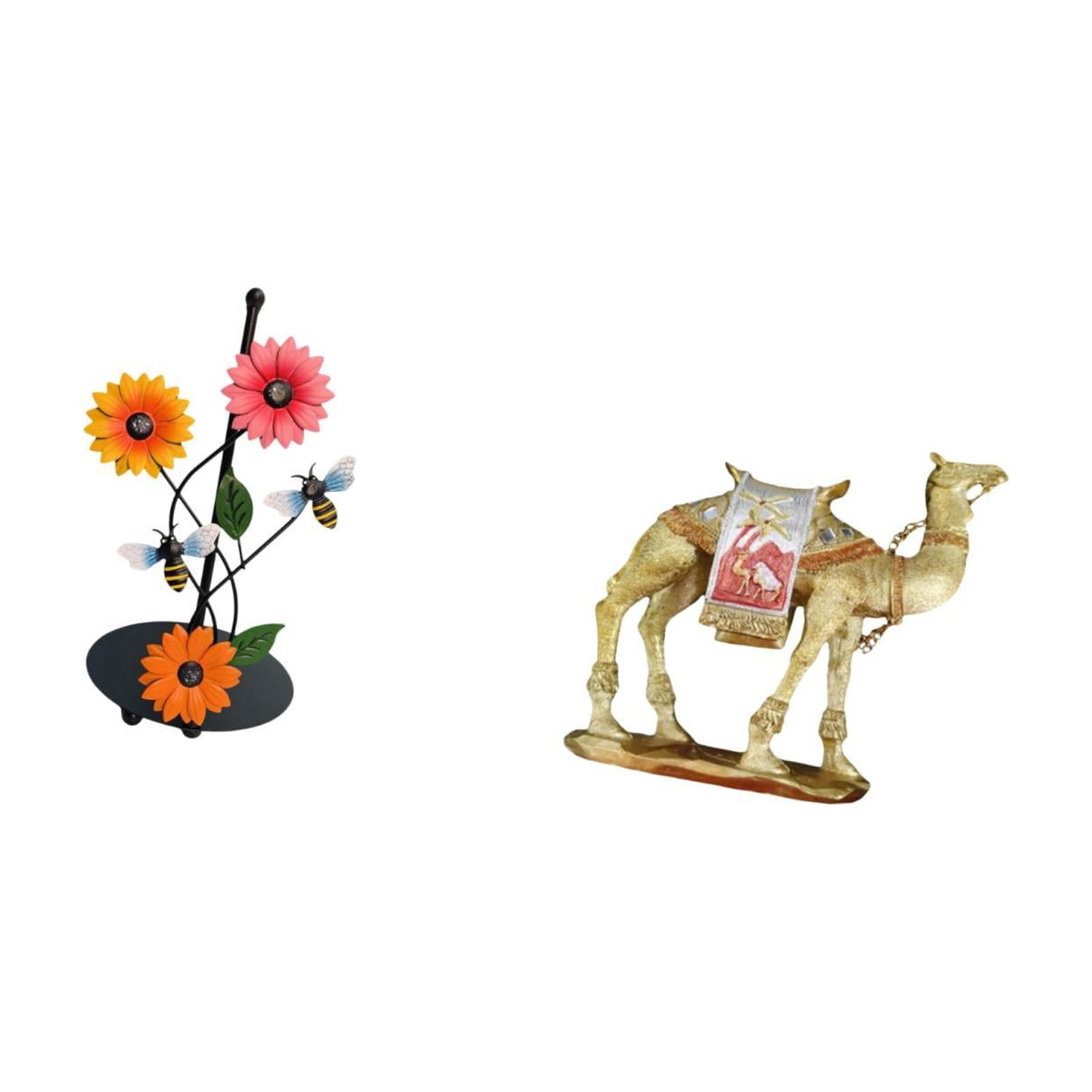 Fiocias Toilet Paper Holder Set Paper Towel Holder Countertop Desktop Figurine Camel Figurine Modern Decor Resin Animal Statue Collectible Ornament Iron Resin