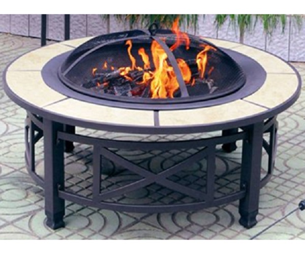 Gardman 400340 Round Fire Pit With Tile Accents