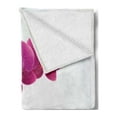 thumbnail image 2 of Orchids Soft Flannel Fleece Throw Blanket, Botanical Composition with Pink Orchid Bouquet and Flying Colorful Butterflies, Cozy Plush for Indoor and Outdoor Use, 50" x 60", Multicolor, by Ambesonne, 2 of 5