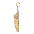 thumbnail image 2 of 14k Gold White Rose Yellow Tri-Color Jesus Pendant Charm, 2 of 4