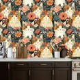 thumbnail image 2 of Peel and Stick Wallpaper 17.7in x 9.8ft Floral Cats Flower Crowns Botanical Style Contact Paper Vinyl Self-Adhesive Removable Wall Paper for Bedroom Kitchen Cabinet Décor Renter Friendly, 2 of 8