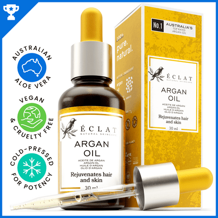 𝗪𝗶𝗻𝗻𝗲𝗿 𝟮𝟬𝟮𝟯* Eclat Moroccan Argan Oil for Hair, Skin & Nails Care, Hair Growth Treatment, 1.01 fl oz
