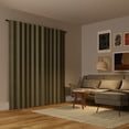 thumbnail image 2 of Sun Zero Evelina Faux Dupioni Silk Thermal Extreme 100% Blackout Back Tab Curtain Panel, 50"X63", Moss Green, 2 of 10