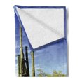 thumbnail image 2 of Saguaro Soft Flannel Fleece Throw Blanket, Tall Saguaro Cactus with Spined Leaves Desert Plants in Sunny Day Picture Print, Cozy Plush for Indoor and Outdoor Use, 60" x 80", Blue Green, by Ambesonne, 2 of 5