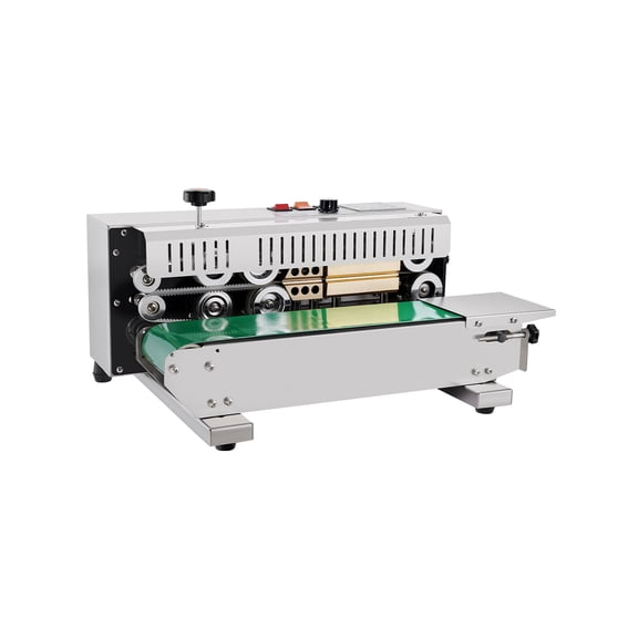 VEVOR Continuous Bag Band Sealing Machine,0.24-0.47 in/6-12 mm Seal Width, Horizontal Band Sealer Machine with Digital Temperature Control,Stainless Steel Bag Sealer for 0.02-0.8 mm Plastic Bag Film