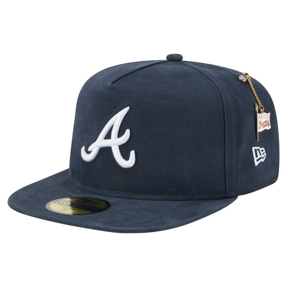 Men's-New Era  Navy Atlanta Braves Championship Side Flag A-Frame 59FIFTY Fitted Hat