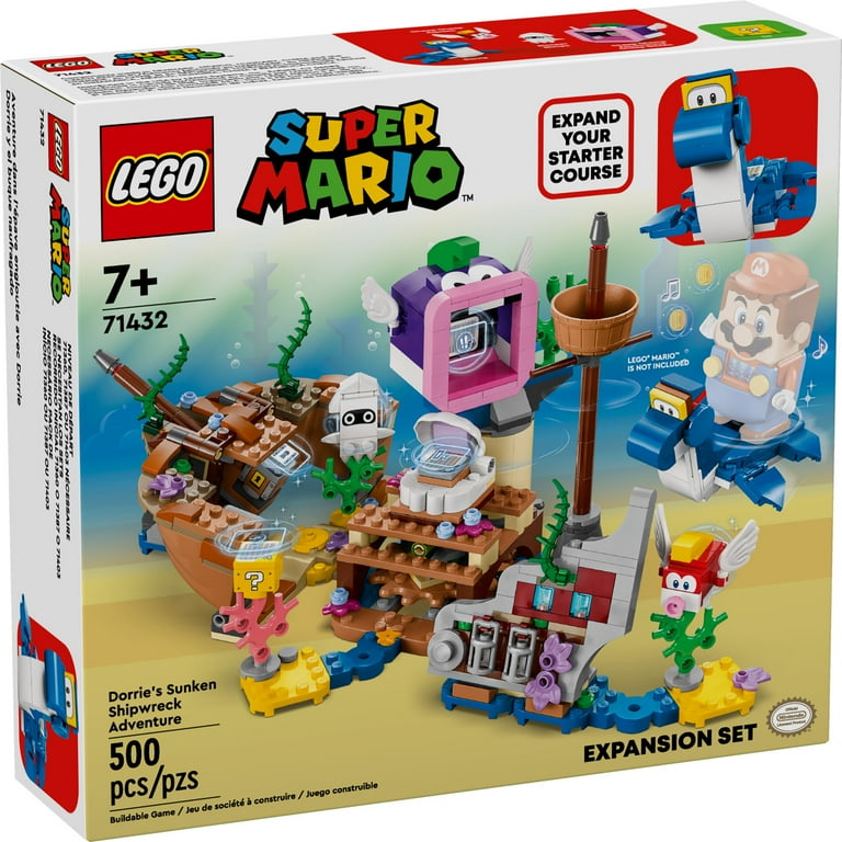 LEGO Super Mario Dorrie s Sunken Shipwreck Adventure Expansion Set Super Mario Collectible Toy for Kids with Cheep Cheep Cheep Chomp and Blooper