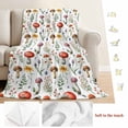 thumbnail image 5 of Fall Mushroom Blanket Soft Cozy Warm Throw Blanket for Couch, Plush Fuzzy Flannel Fleece Blankets for Sofa, Farmhouse Botanical Flowers Leaves Plants Bed Blankets Lightweight Gifts for Women, 50"x60", 5 of 9