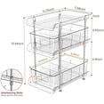 thumbnail image 3 of 3 Tier Clear Bathroom Organizer with Dividers, Multi-Purpose Pull-Out Pantry Organization and Storage, Under Sink Closet Organizers and Storage, Vanity Skincare Cosmetic Organizer Medicine Bins, 3 of 7
