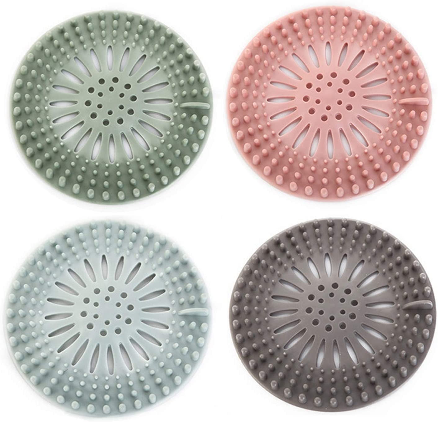 Hair Catcher Durable Silicone Hair Stopper Shower Drain Covers Easy to Install and Clean Suit for Bathroom Bathtub and Kitchen 5 Pack 
