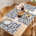 thumbnail image 5 of Art Flowers Placemats Set of 12, Vintage Blue Beige Floral Tie-dye Texture Country Non-Slip Place Mats Washable Table Mats for Kitchen Dining Table Decorations Indoor/Outdoor, 5 of 9