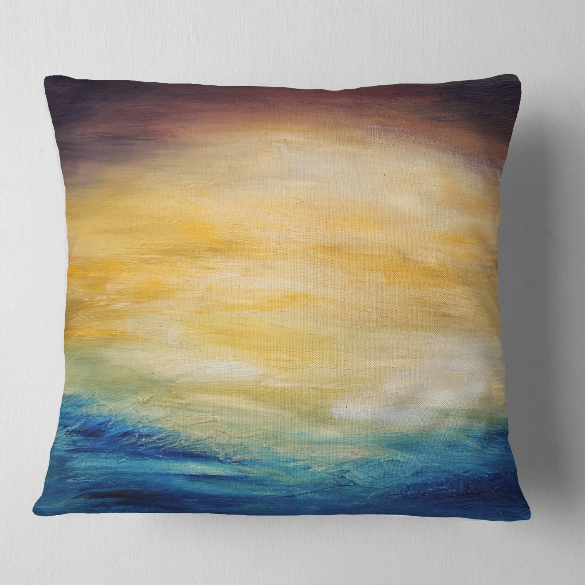 Designart Abstract Water Sunset - Abstract Throw Pillow - 18x18