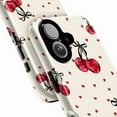 thumbnail image 2 of Cute Cherry Heart Phone Case, Girly Aesthetic Fruit Design iPhone Cover with Bow Pattern for iPhone 17 16 15 14 13 12 11 Pro Plus Mini, 2 of 6