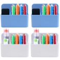 thumbnail image 1 of TORUBIA 4 Pack Magnetic Dry Erase Marker Holder, Plastic Whiteboard Marker Holder, Magnetic Marker Pen Pencil Holder for Whiteboards, Refrigerator, Locker and Metal Cabinet, 2 White, 2 Blue, 1 of 7