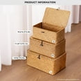 thumbnail image 2 of Storage Basket with Lid, Natural Seagrass Bin with Lid Set of 3, Shelf Baskets Multipurpose Container for Boho Decoration, Rectangular Household Storage Boxes for Home Organization, 2 of 7