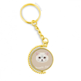 thumbnail image 1 of White domestic cat animal Anillo de oro de metal llavero llavero, 1 of 3