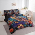 thumbnail image 3 of Feelyou Boho Floral Owl Animal Comforter Set 7pcs, Stars Starry Sky Full Bedding Set, 3 of 8