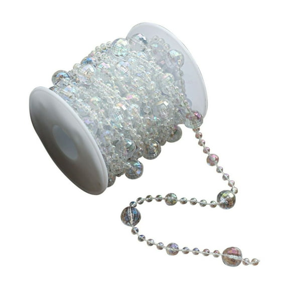 Wovilon Christmas Party Wedding Decoration DIY Jewelry Accessories Clear String Beads Plastic Bead Chain 5m