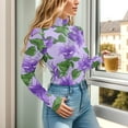 thumbnail image 5 of joogoo Campanula Flowers Women's Mock Turtle Neck Long Sleeve Bodysuit M, 5 of 8