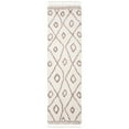 thumbnail image 5 of SAFAVIEH Moroccan Fringe Barclay Geometric Shag Runner Rug, Ivory/Beige, 2'2" x 8', 5 of 10
