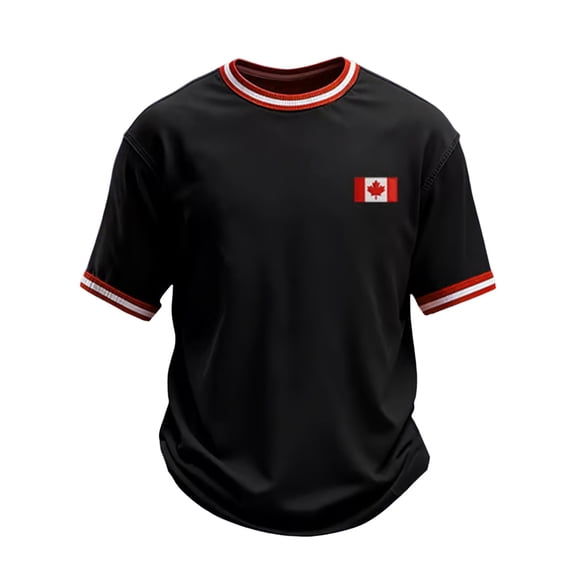 Mens Shirts Print Short Sleeve Comfort Summer Clothes for Men,Black,S