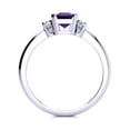 thumbnail image 3 of SuperJeweler 2 1/2 Carat Octagon Shape Amethyst and Diamond Ring In Sterling Silver For Women, 3 of 6