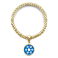 thumbnail image 1 of Pulsera de cadena de Joyas oro colgante redondo Unbranded Deporte de invierno Azul Snowflake Tamaño 1.8 cm x 1.8 cm, 1 of 3
