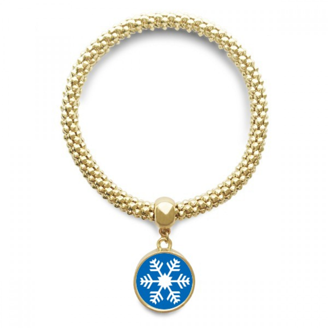 Pulsera de cadena de Joyas oro colgante redondo Unbranded Deporte de invierno Azul Snowflake Tamaño 1.8 cm x 1.8 cm