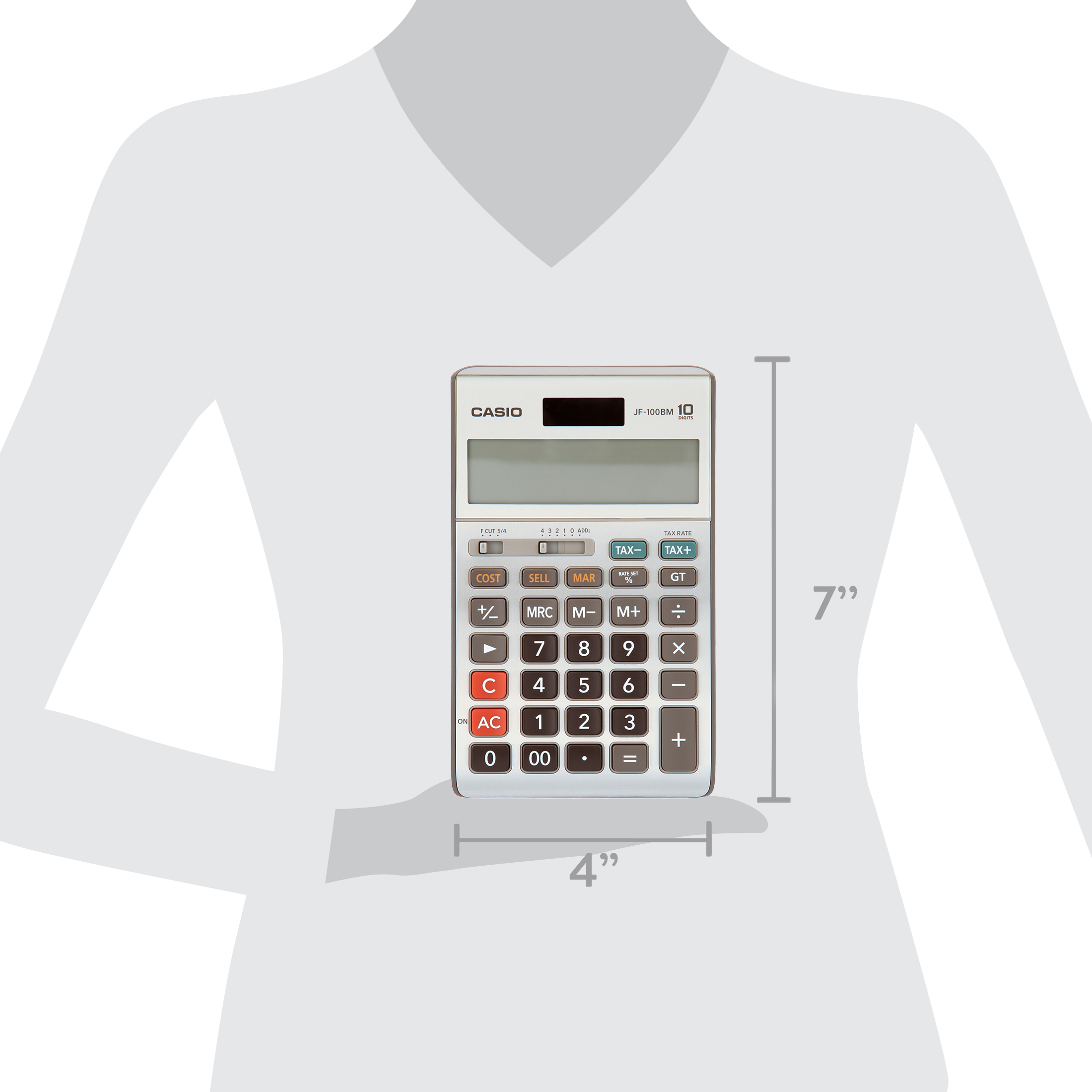 Casio JF-100MS Solar Desktop Calculator, Gold photo 5