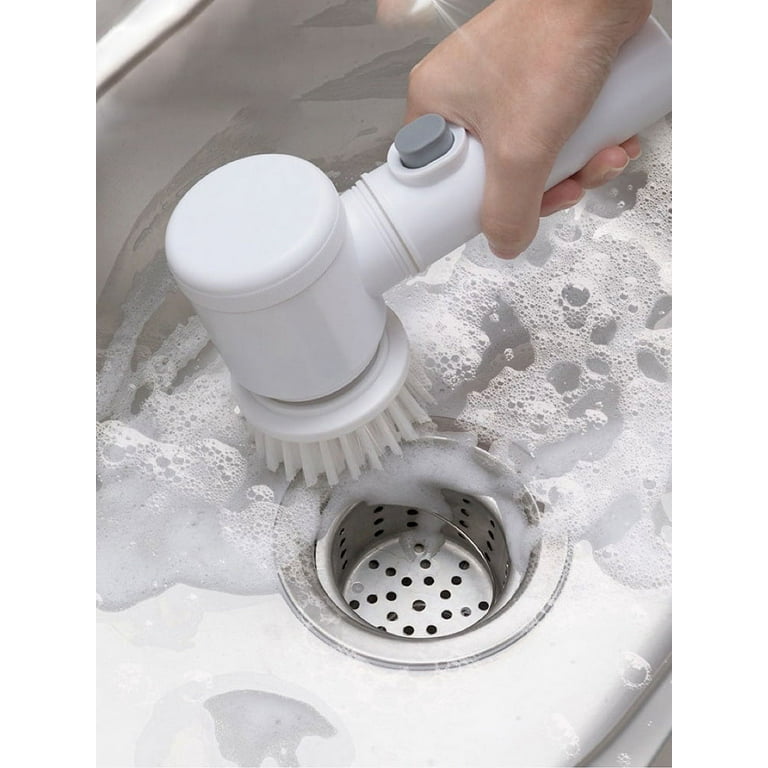 Whitecloud TRANSFORMING HOMES® 811-7 Electrically Driven Magic Brush for  Tiles; Sink Wash Basin Cleaning Brush,5 in 1 Magic Scrub Brush andheld  Power