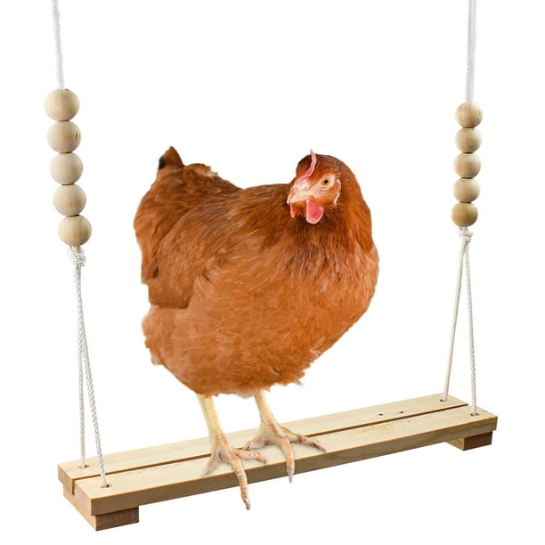 Chicken Swing Toy for Coop HANDMADE IN USA! Natural Safe Wooden