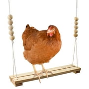 Chicken Swing Toy for Coop HANDMADE IN USA! Natural Safe Wooden Accessories  Large Durable Perch Ladder for Poultry Run Rooster Hens Chicks Pet Parrots Macaw Entertainment Stress Relief for Birds