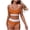 Yellow, variant on Summer Swimsuits 2 Piece,Women Two Piece Scoop Neck Bikini Crop Top Swimsuit Sporty High Waisted Bathing Suit With Bottom,White,S