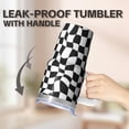 thumbnail image 5 of 20oz Stainless Steel Tumbler with Handle and Leak Proof, Geometric Design Double Wall Insulated Coffee Travel Cup, 5 of 5