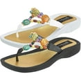thumbnail image 6 of Grandco Women's 24768G Marble Deluxe Beaded Thong Sandals, 6 of 7