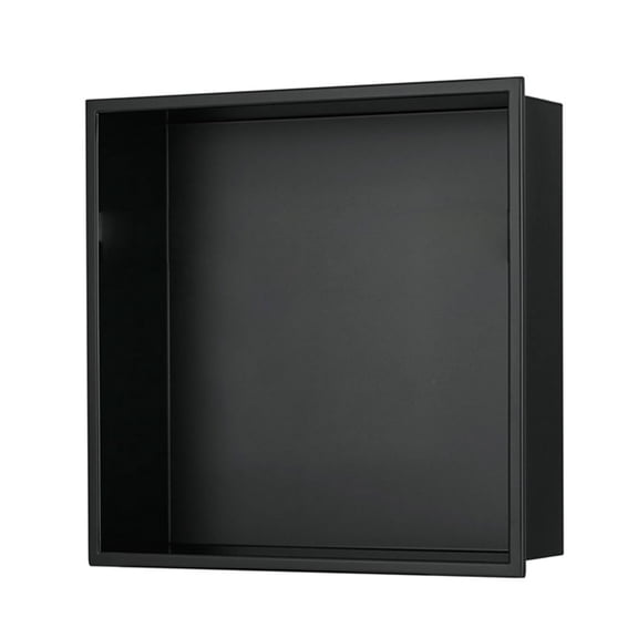 12-in x 12-in Ultra-thin Frame Recessed Stainless Steel Shower Niche Matte Black