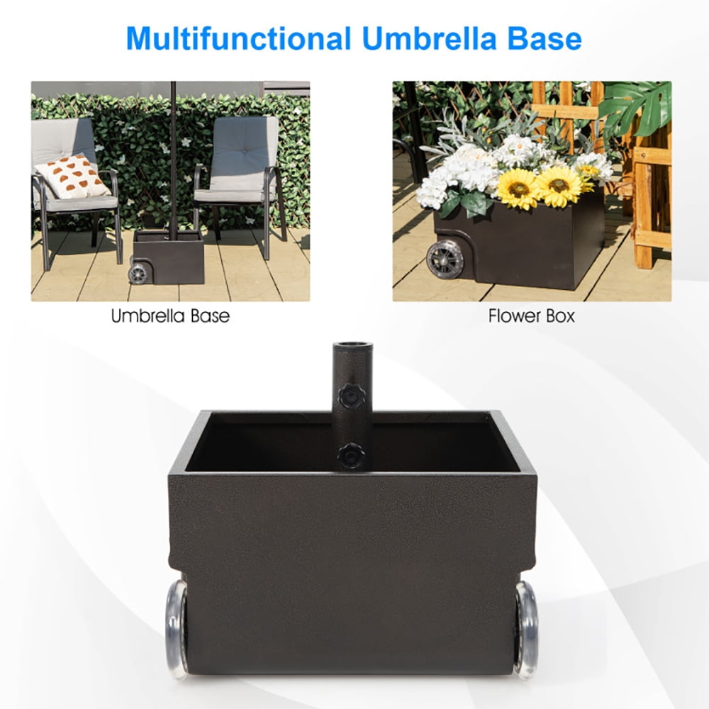 Aimee Lii 150 Pounds Patio Umbrella Base Stand Wheels Planter Outdoor, Outdoor Umbrella Stand