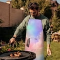 thumbnail image 4 of Pastel Rainbow Clouds Apron-Garden Aprons for Women with Pockets-Cotton Linen Waterproof Kitchen Cooking Gardening Aprons Adjustable for Kitchen,Cooking,BBQ and Salon 33x27 Inch, 4 of 7